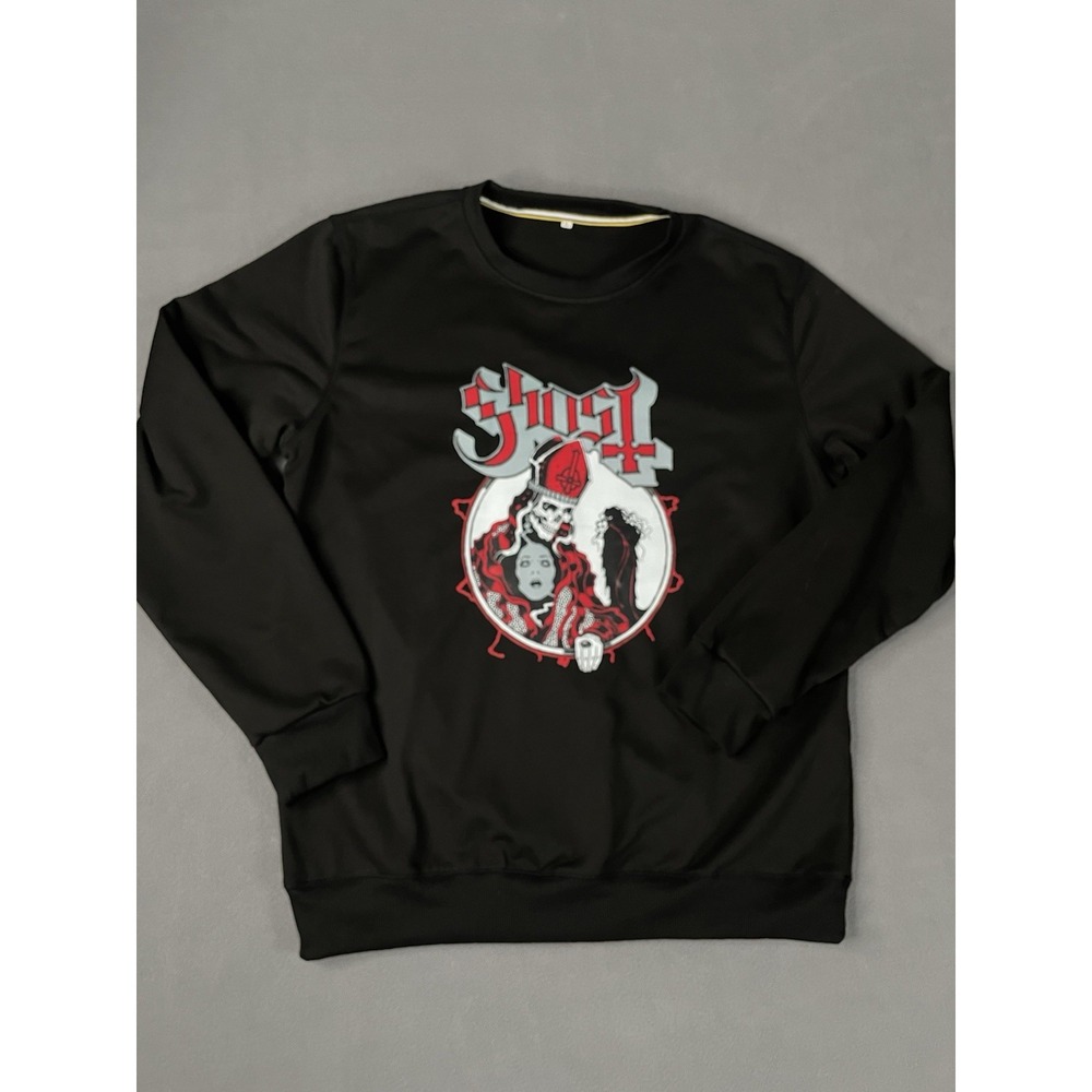VGC! GHOST Papa Emeritus IV Red Glow Hoodie Secular Haze Black Sz XL